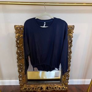 Fabletics Monica Cinched Pullover Blue Top  Ladies Size M